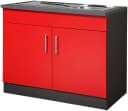 Kochstation Spülenschrank KS-Paris Rot Anthrazit 100cm Bild 2
