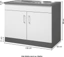 Kochstation Spülenschrank KS-Paris Rot Anthrazit 100cm Bild 5