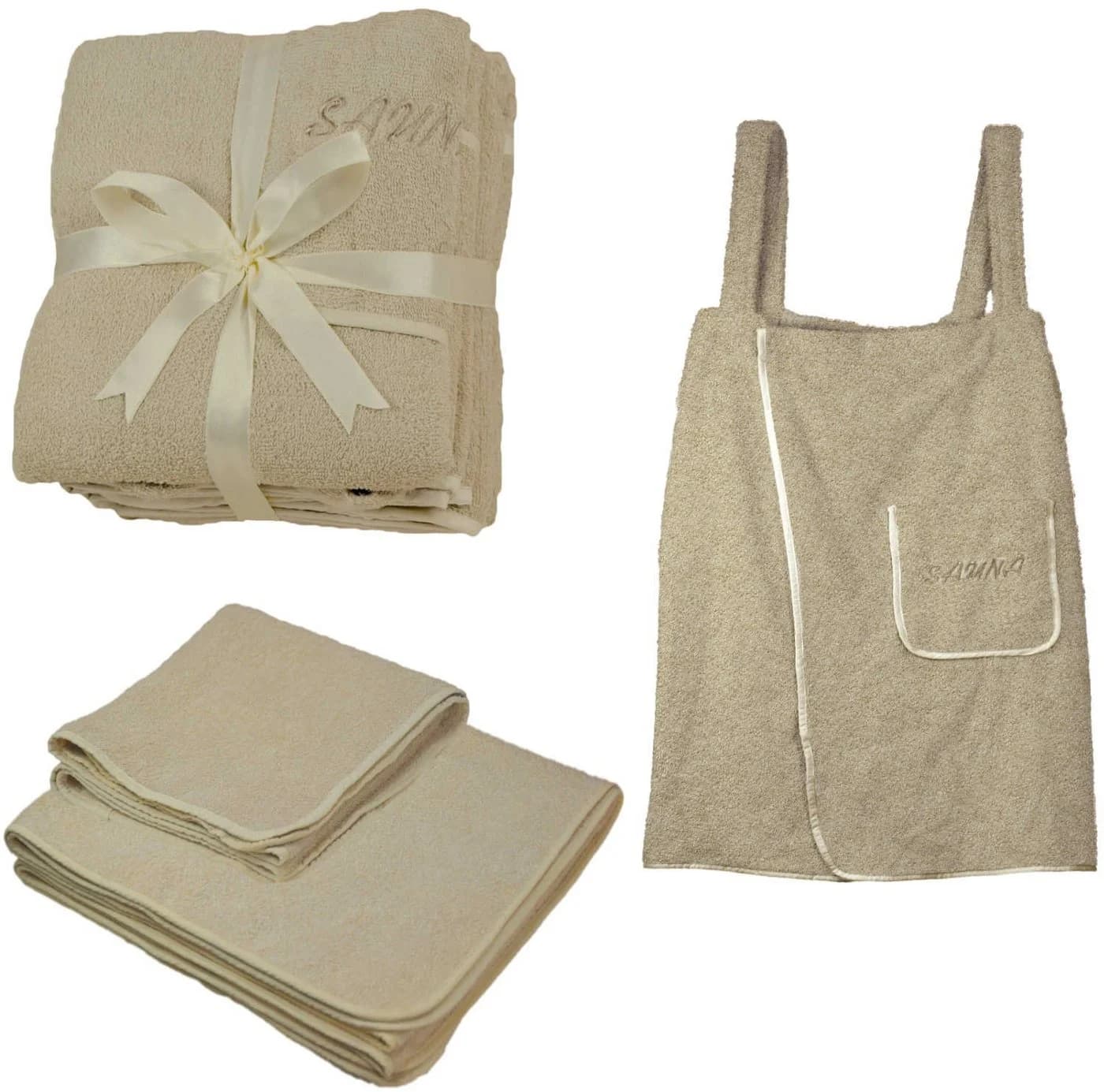 EXKLUSIV HEIMTEXTIL Sauna Set 3-Teilig Frottee Saunakilt Saunatuch Saunahandtuch - Bild 2