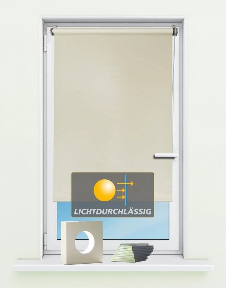 KUTTI Seitenzugrollo Ida Beige Klemmfix Lichtschutz - Bild 2