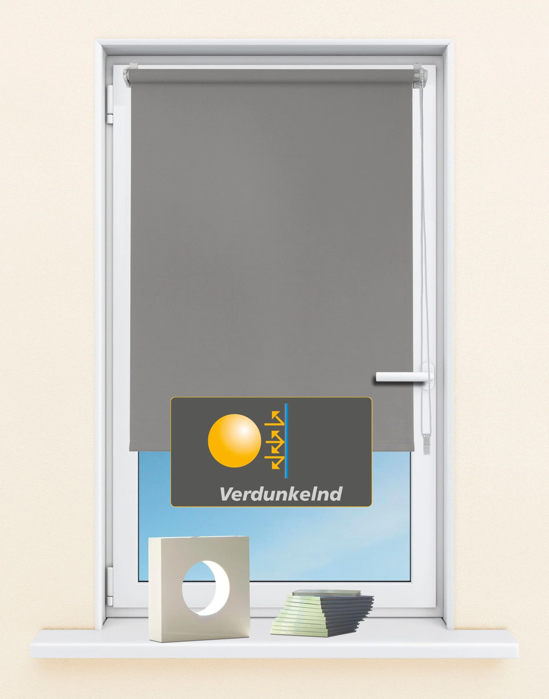 Seitenzugrollo KUTTI 'Luna' Verdunkelnd Klemmfix