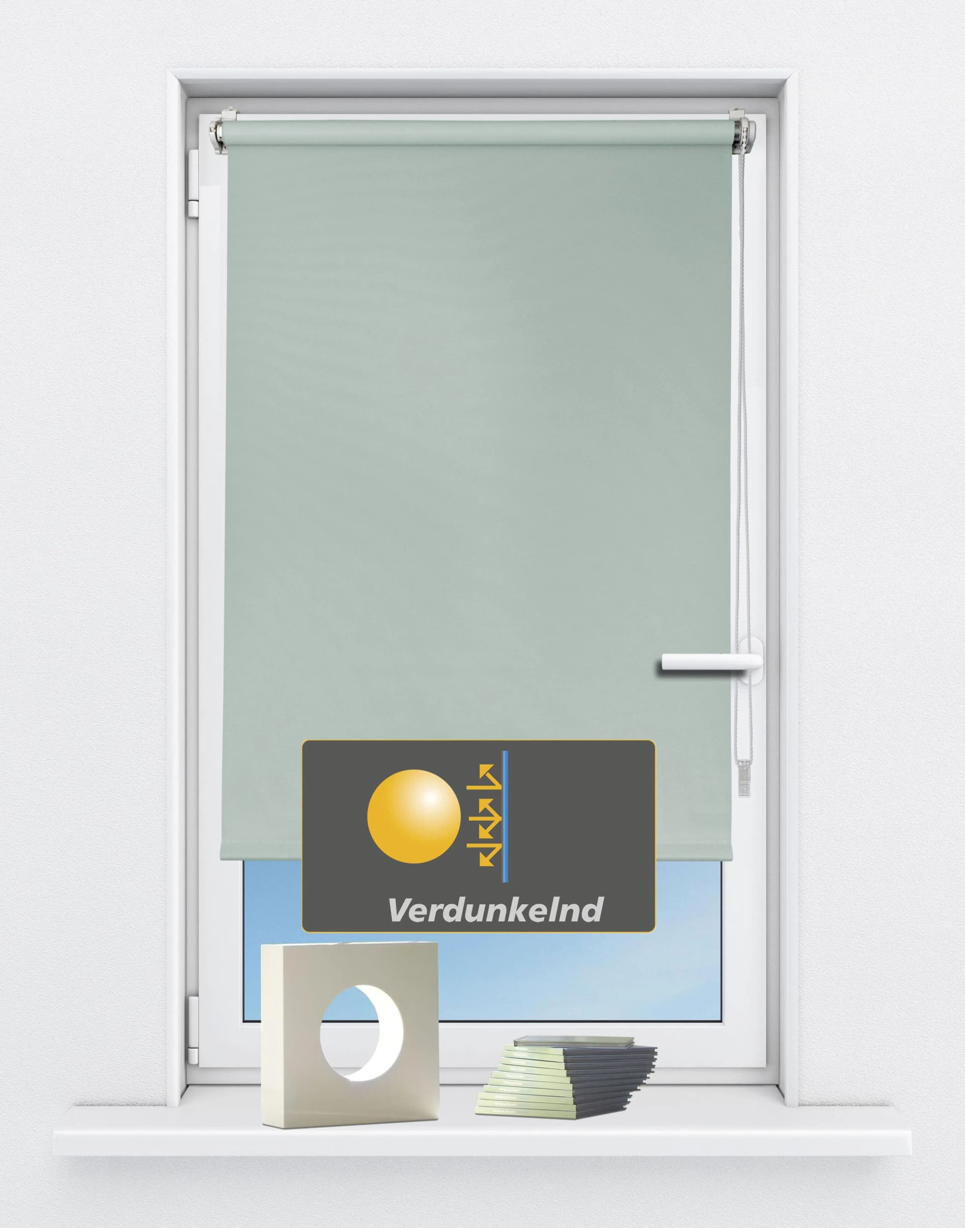 KUTTI Seitenzugrollo Luna Mint 100% Verdunkelnd Klemmfix