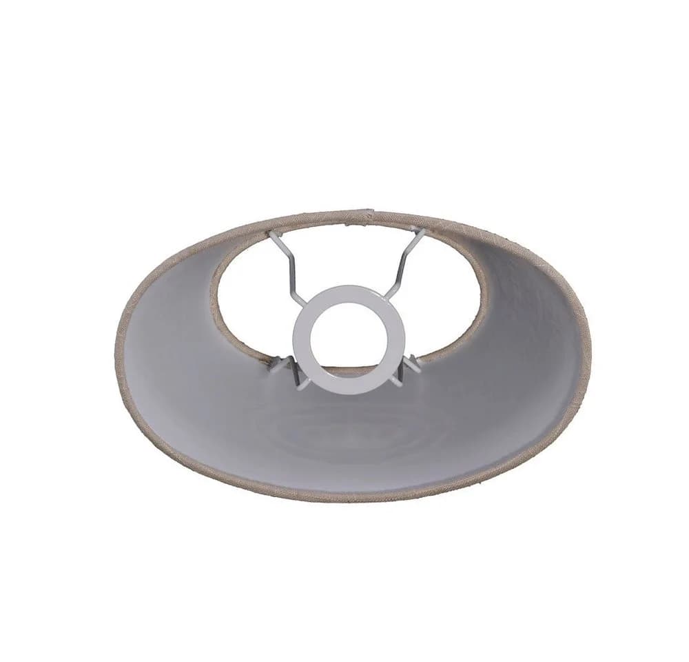 Dirk Davids Leuchten GmbH Lampenschirm Oval Leinen Dunkel gestickte Krone Beige