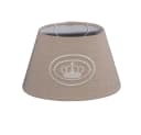 Dirk Davids Leuchten GmbH Lampenschirm Oval Leinen Dunkel gestickte Krone Beige Bild 2