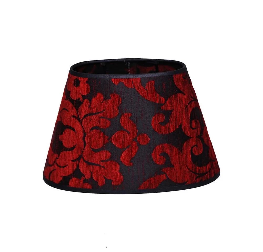 Dirk Davids Leuchten Lampenschirm Oval Leinen Rot Schwarz E27 - Bild 2
