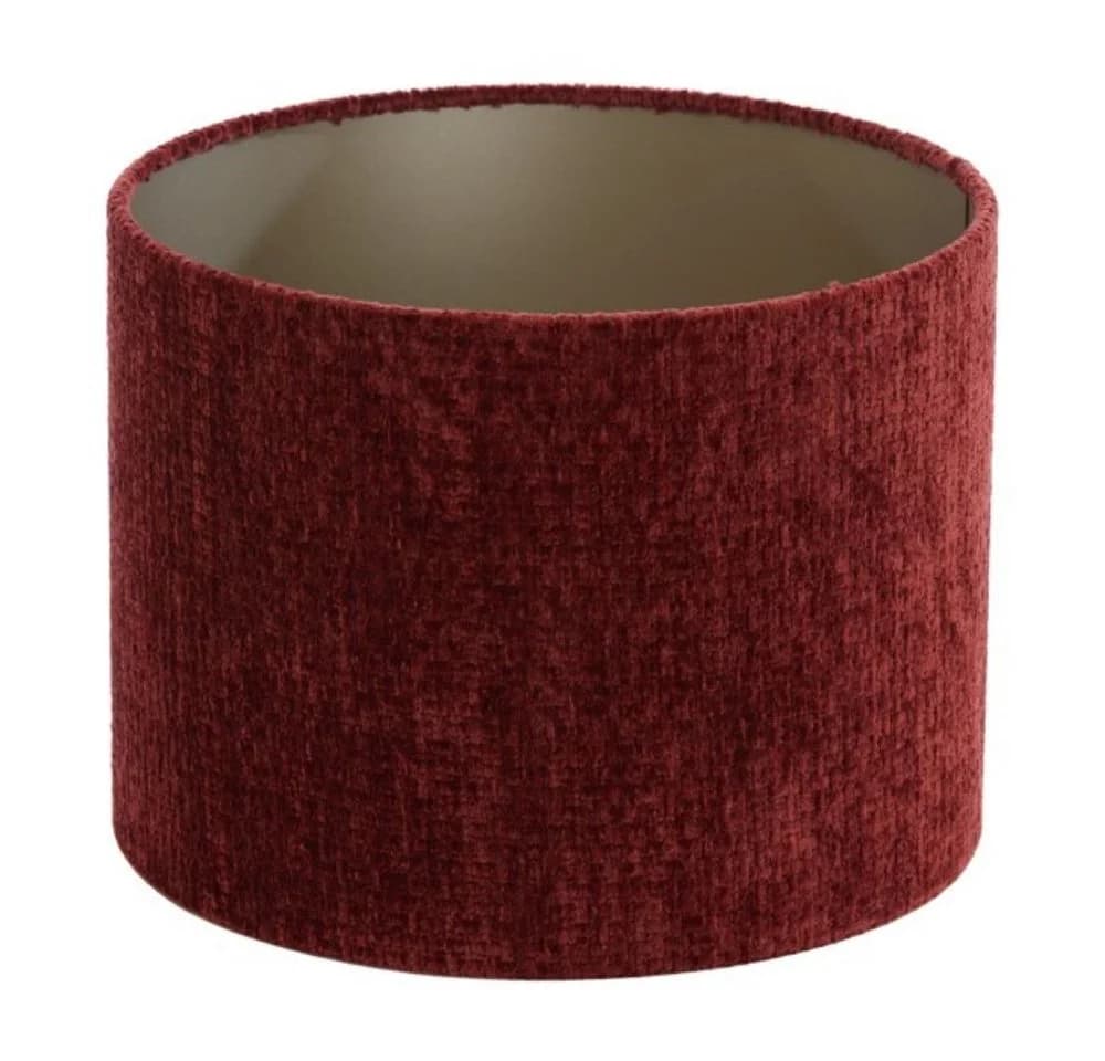 Dirk Davids Leuchten Lampenschirm Zylinder Velours Rubin Rot