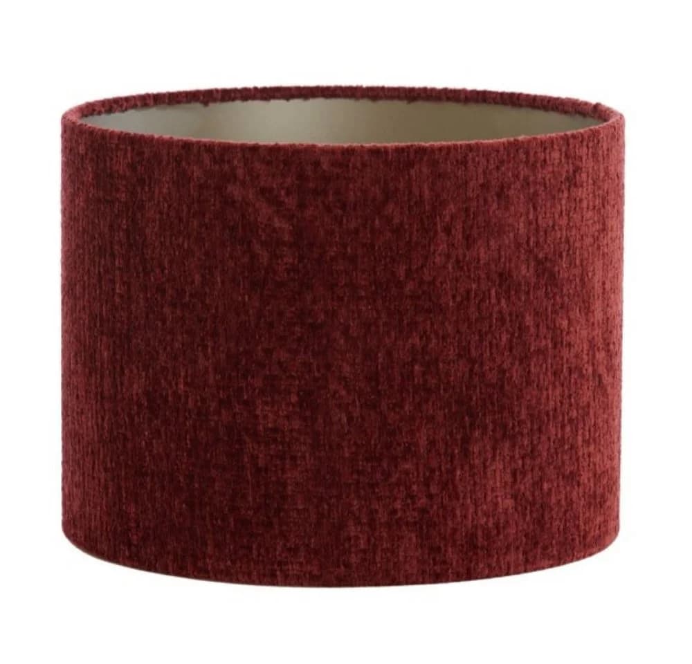 Dirk Davids Leuchten Lampenschirm Zylinder Velours Rubin Rot - Bild 2