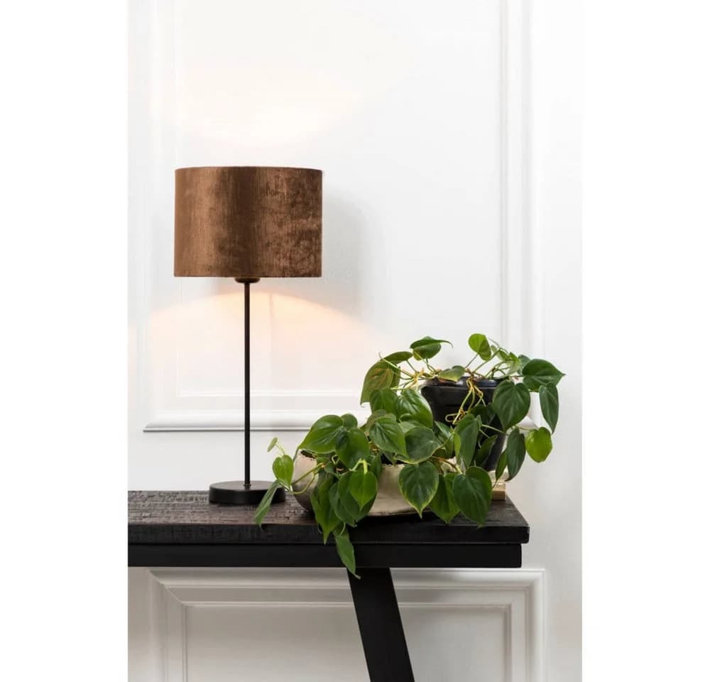 Dirk Davids Leuchten GmbH Tischleuchte Matt Schwarz Tischlampe 45cm Höhe, E27 max. 40 Watt