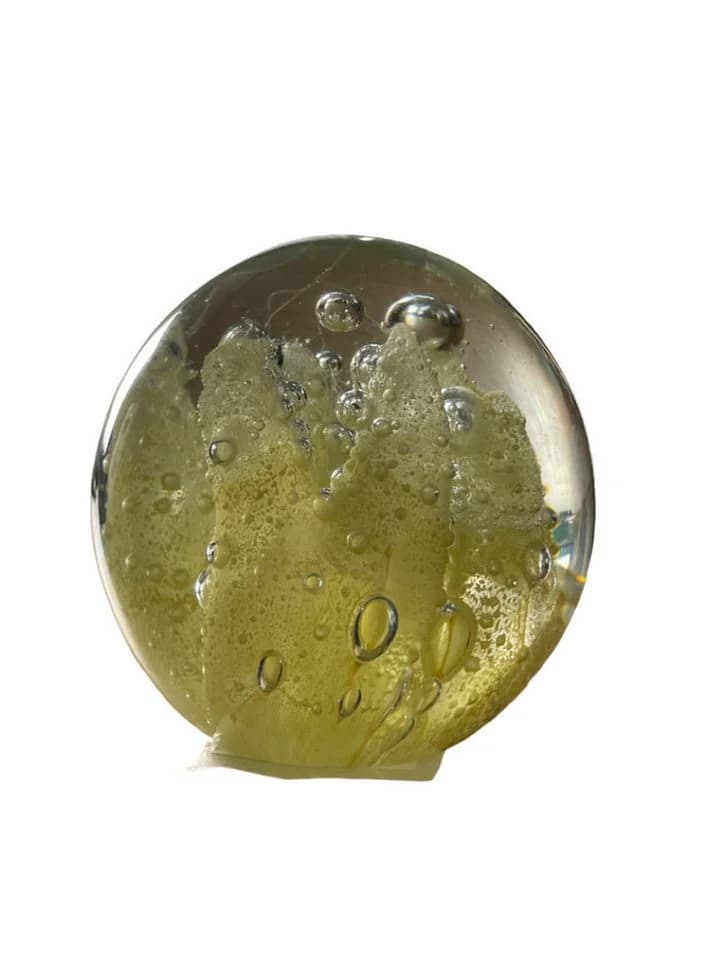 Dirk Davids Leuchten GmbH Ornament Glas Koralle Gelb Briefbeschwerer