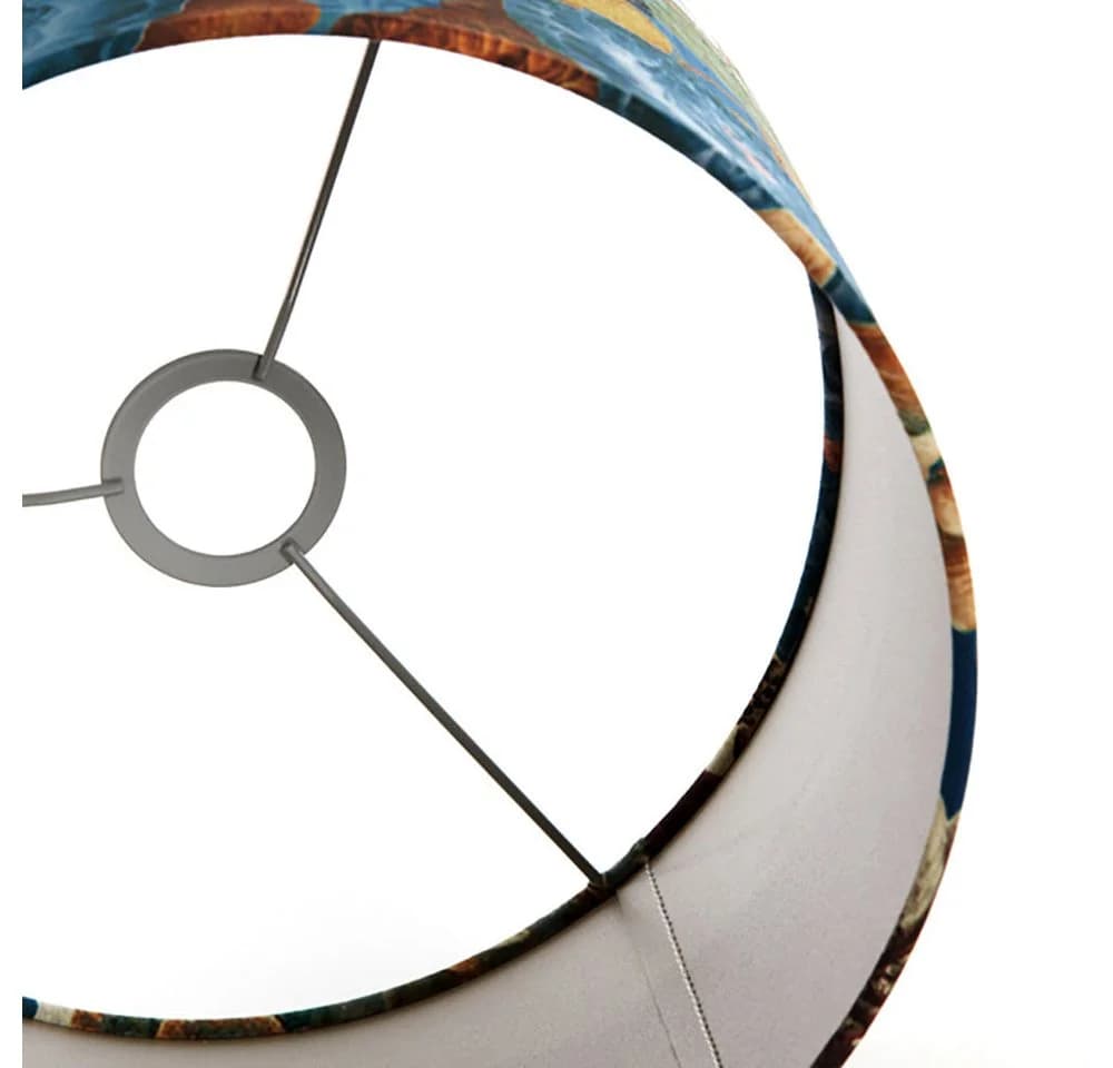 Dirk Davids Leuchten Lampenschirm Velours Blau Zylinder