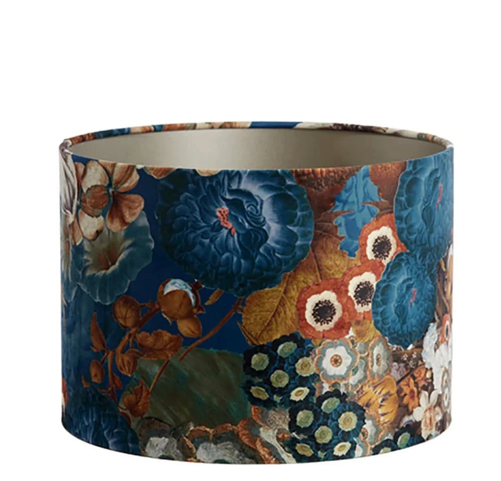 Dirk Davids Leuchten Lampenschirm Velours Blau Zylinder - Bild 2