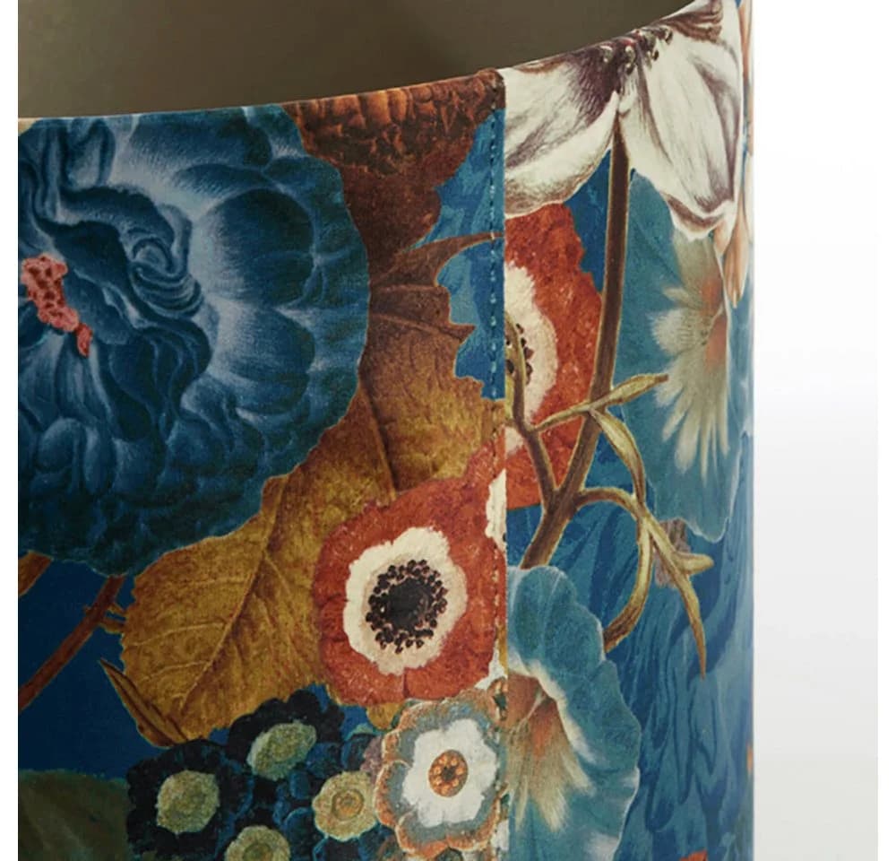 Dirk Davids Leuchten Lampenschirm Velours Blau Zylinder - Bild 3