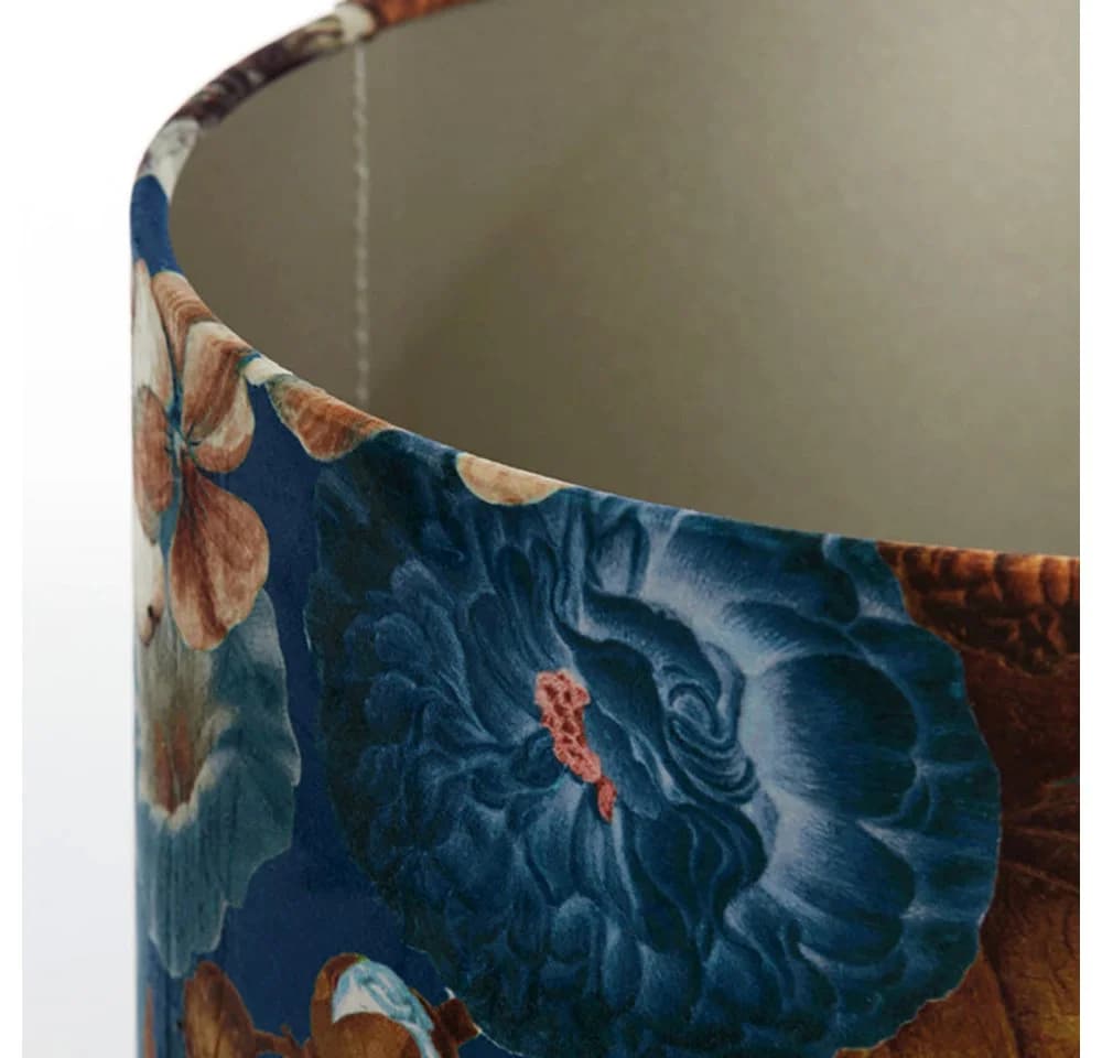 Dirk Davids Leuchten Lampenschirm Velours Blau Zylinder - Bild 4