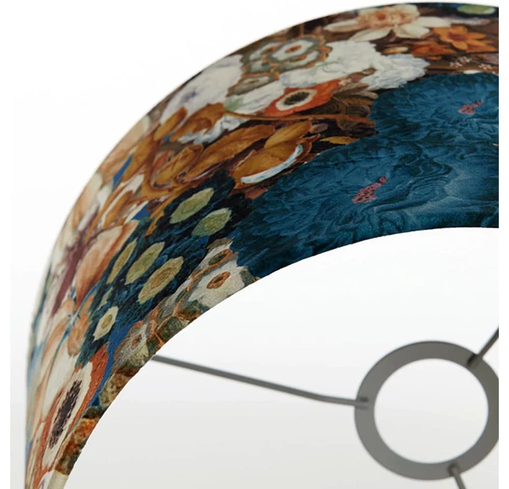 Dirk Davids Leuchten Lampenschirm Velours Blau Zylinder - Bild 5