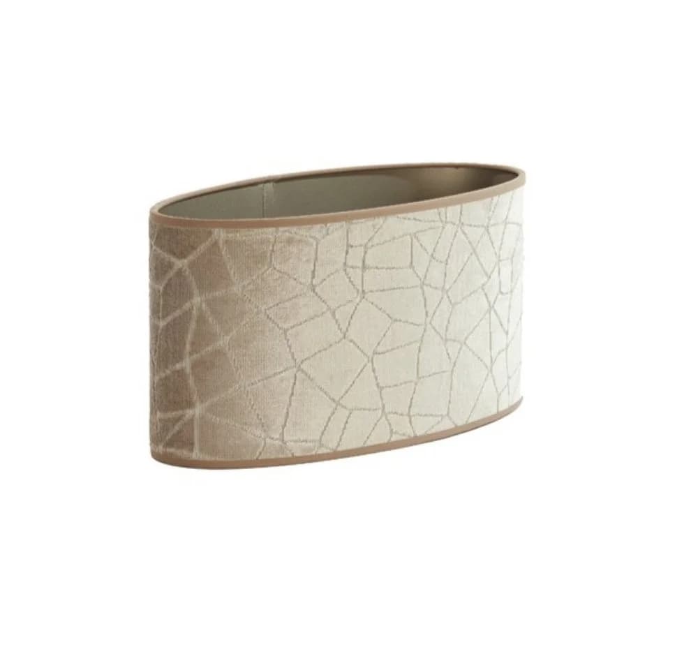 Dirk Davids Leuchten Lampenschirm Oval Textil Samt-Optik Beige Taupe
