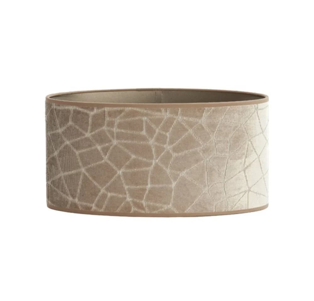 Dirk Davids Leuchten Lampenschirm Oval Textil Samt-Optik Beige Taupe - Bild 2