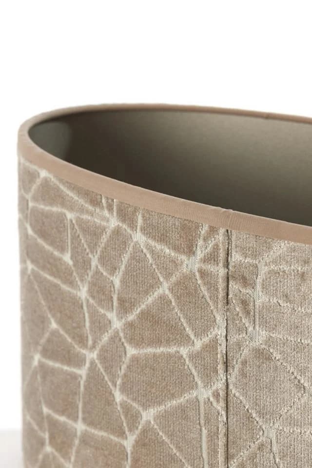 Dirk Davids Leuchten Lampenschirm Oval Textil Samt-Optik Beige Taupe - Bild 5