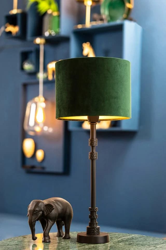 Dirk Davids Leuchten GmbH Lampenschirm Zylinder Velours Dunkelgrün - Bild 4