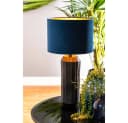 Dirk Davids Leuchten Lampenschirm Zylinder Velours Petrol Blau Bild 1