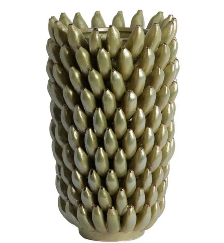 Dirk Davids Leuchten GmbH Dekovase Struktur-Vase Keramik Salbeigrün - Bild 2