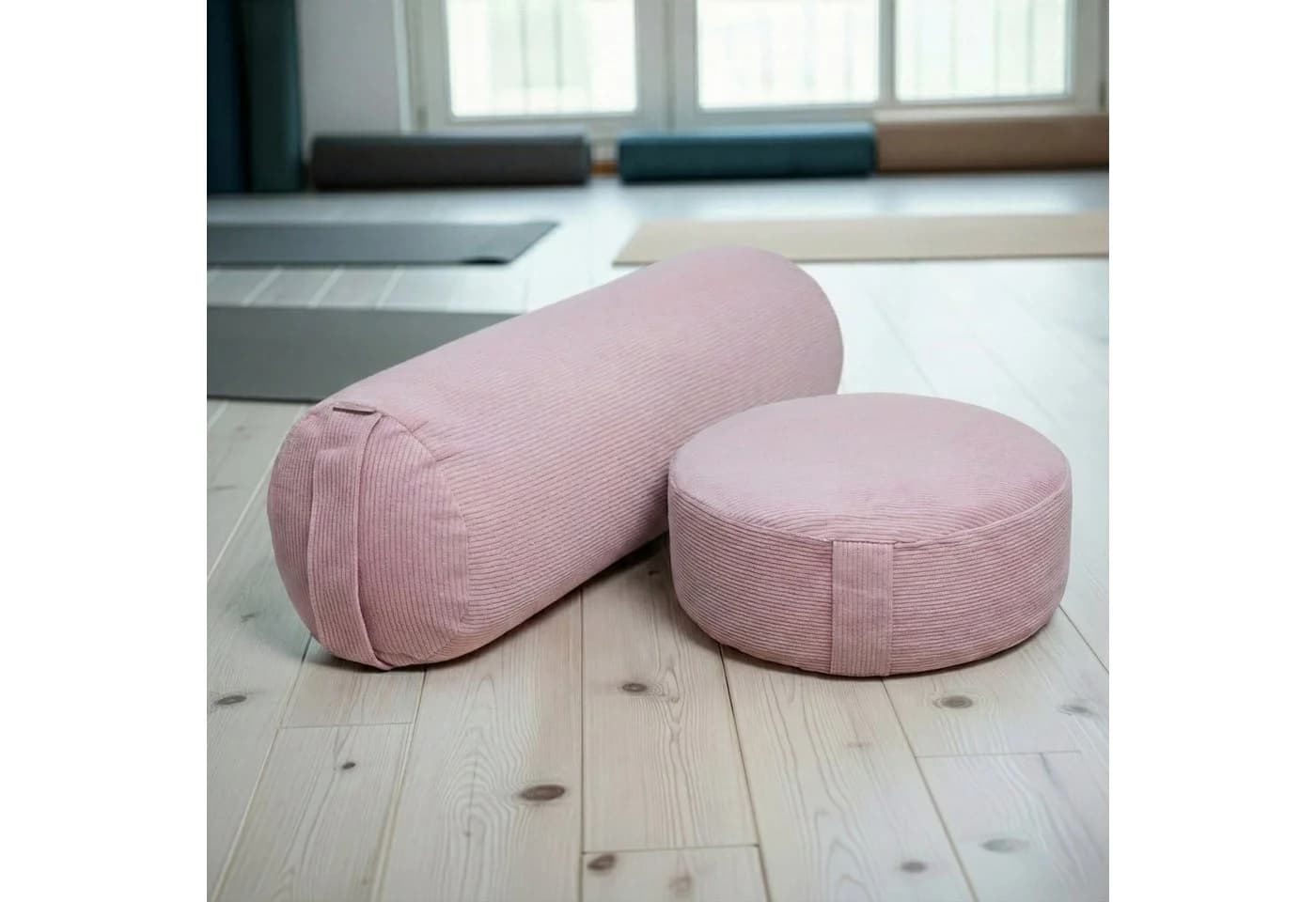 Yogistar Yogakissen Yoga-Set Velvet Cord Meditationskissen & Yin-Bolster