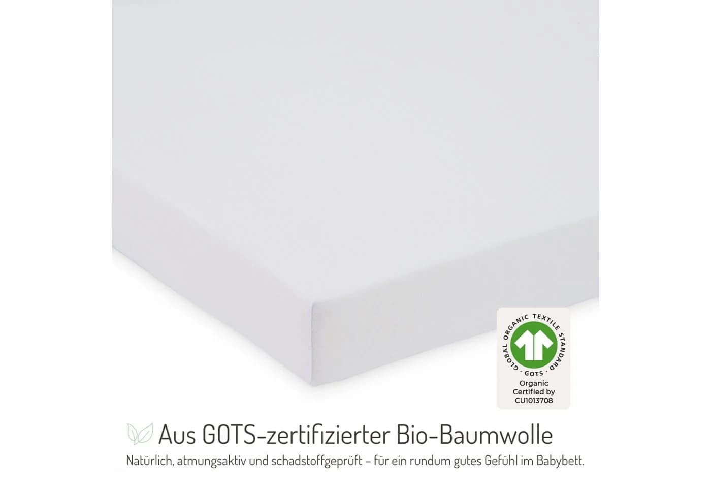 FabiMax Spannbettlaken BIO Weiß 90x55 cm