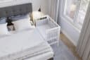 FabiMax Beistellbett weiß lackiert Buchenholz höhenverstellbar Bild 4