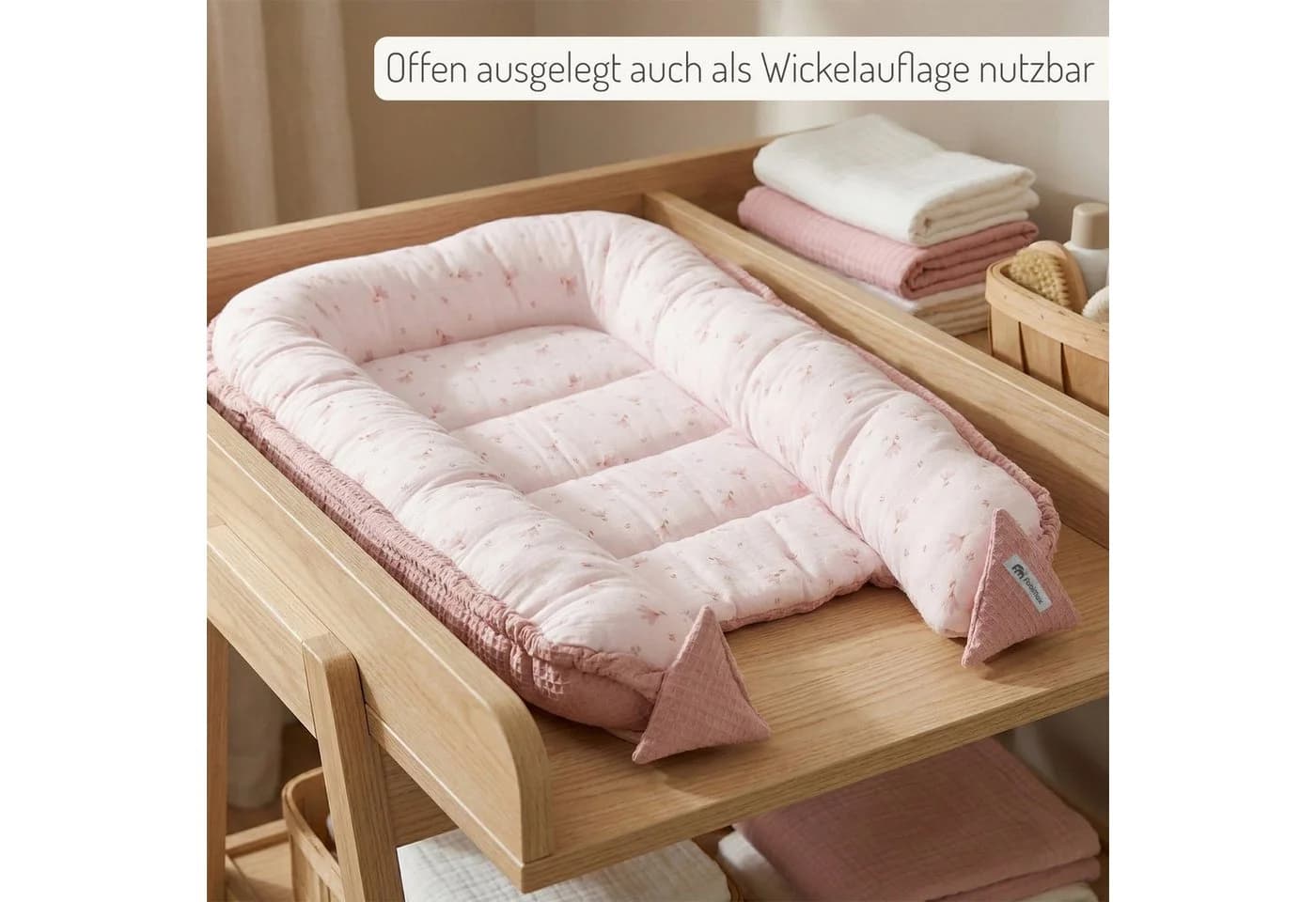 FabiMax Babynest Zweiseitig Baumwolle Waffel & Musselin - Bild 3