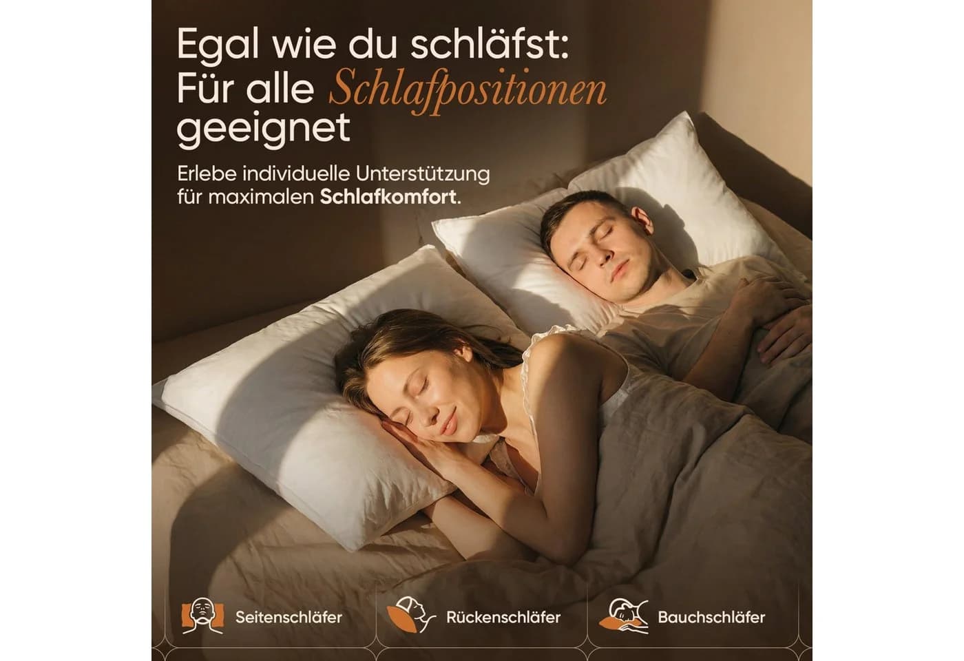 BEFA NATUR 3-Kammer-Kopfkissen "Träum süß" Daunen & Feder 80x80 cm - Bild 3