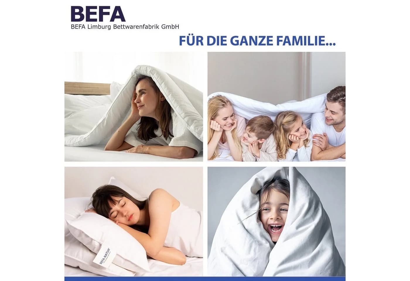 BEFA NATUR Federkopfkissen Extra Fest 1500g 100% Entenfedern