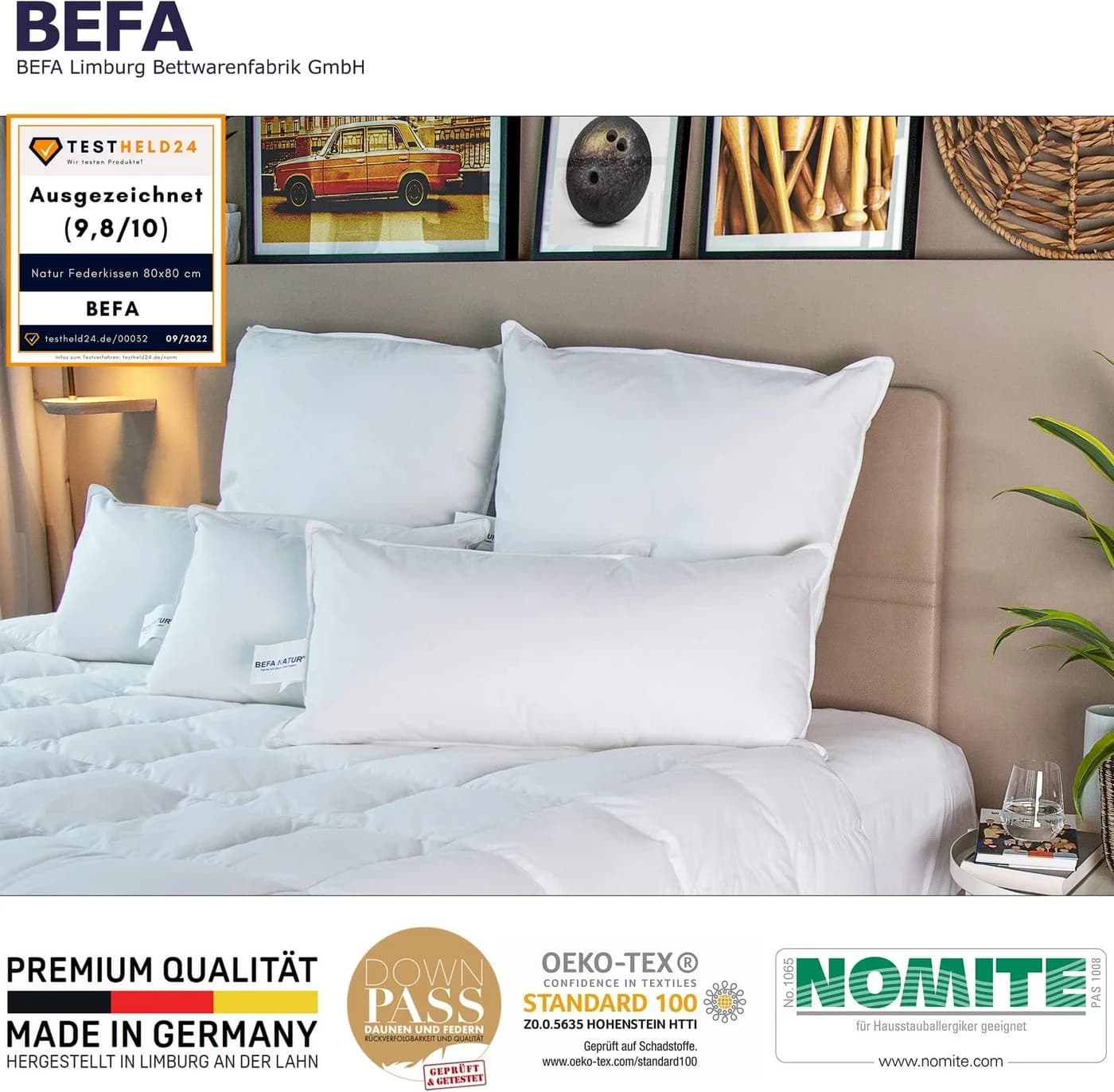 BEFA NATUR Daunenbettdecke 60/40 Premium Ganzjahresdecke Weiß - Bild 4