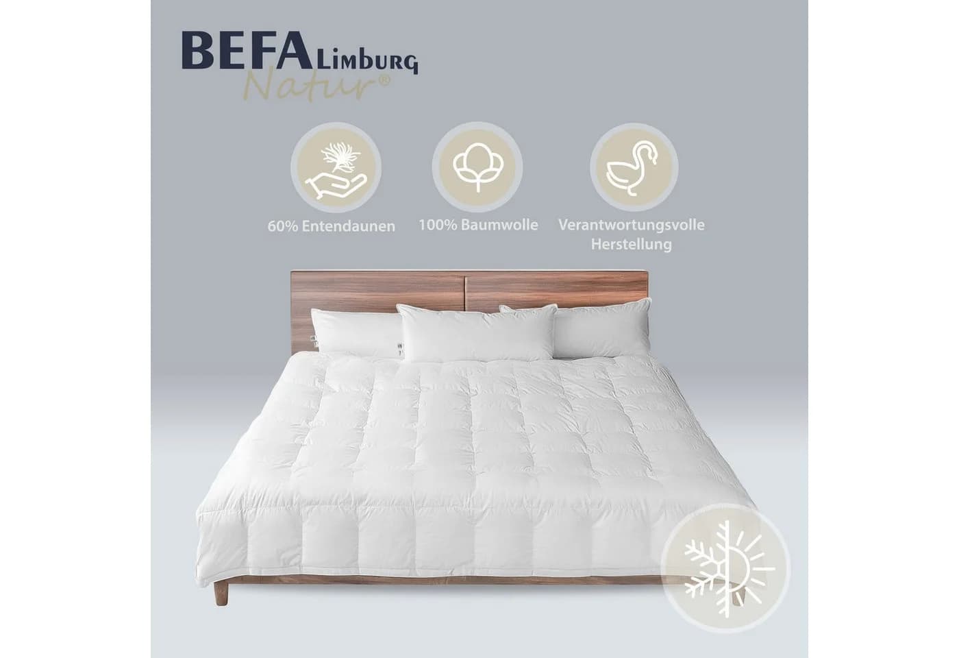 BEFA NATUR Daunenbettdecke 4-Jahreszeit Premium