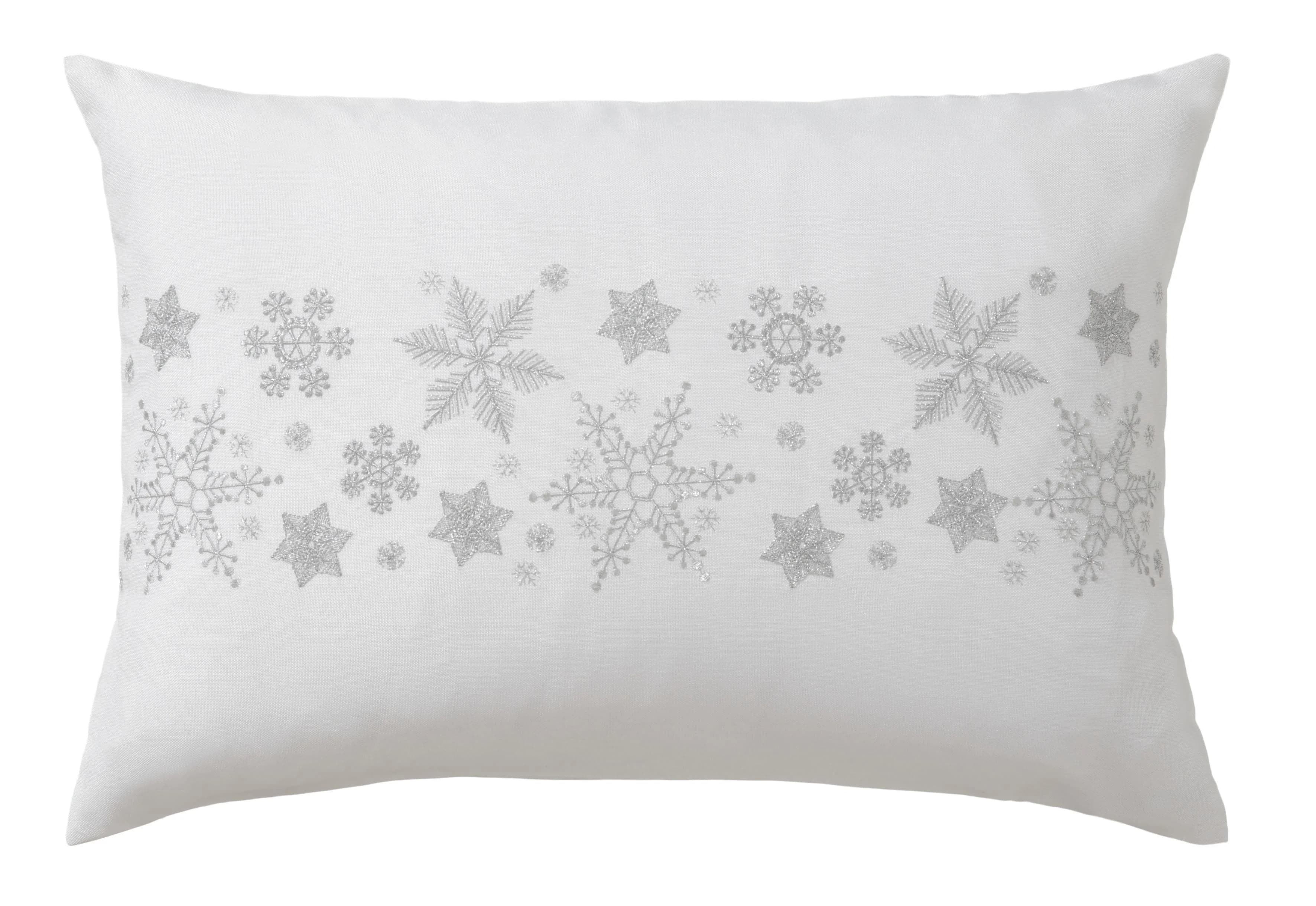 Kissenbezug Schneeflocke DREAMS Bunt Weiß/Silber 40x60 cm Polyester