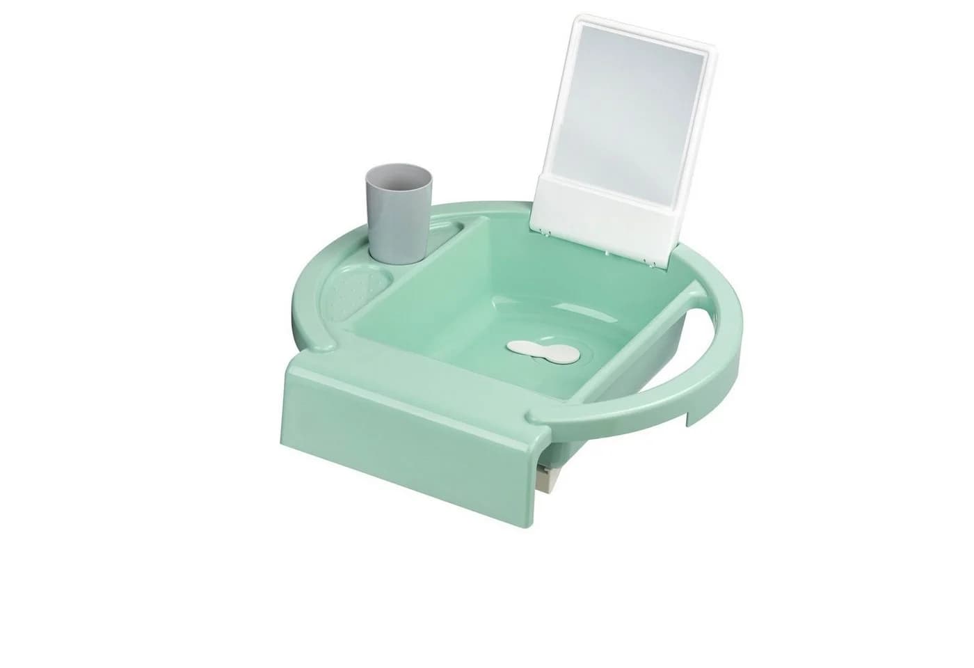 Rotho Babydesign Kinder Waschbecken Grün mit Spiegel und Zahnputzbecher - Bild 2