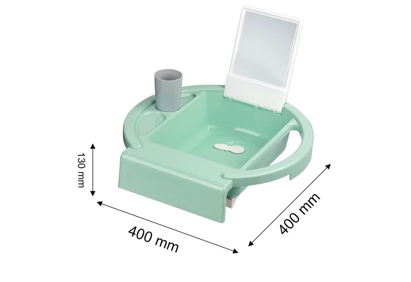 Rotho Babydesign Kinder Waschbecken Grün mit Spiegel und Zahnputzbecher - Bild 3