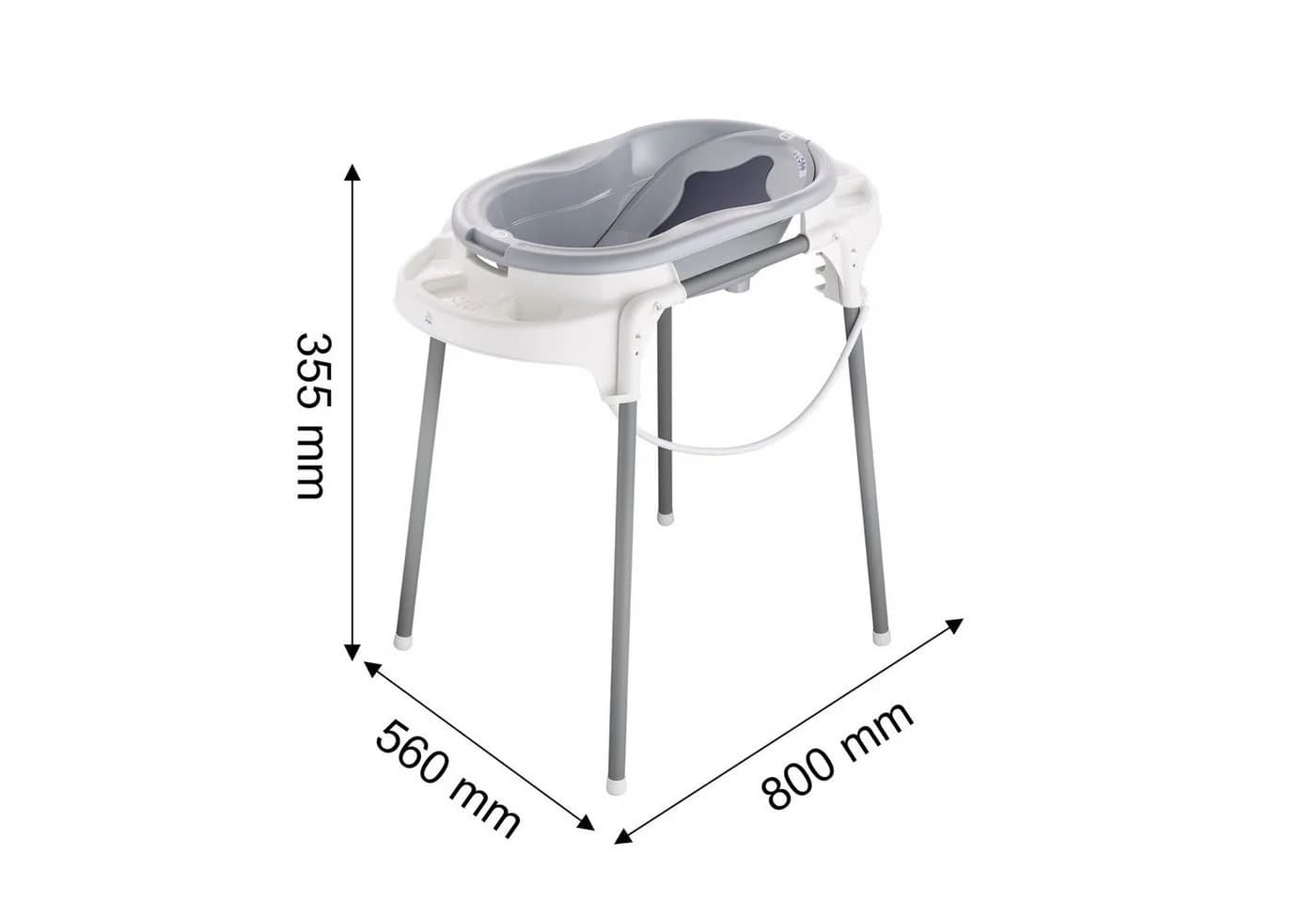 Rotho Babydesign Badewanne TOP mit Ständer Grau - Bild 5