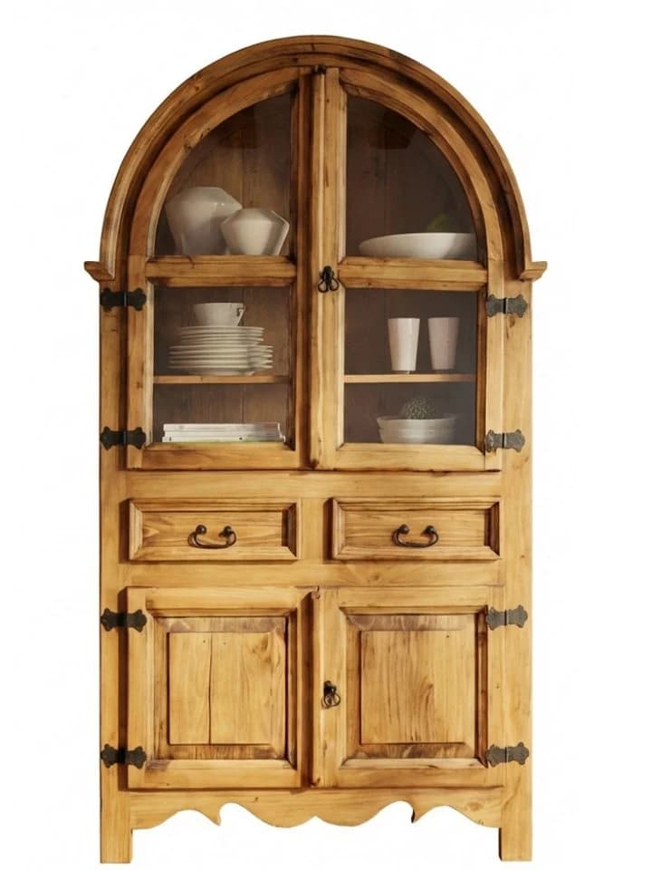 WOLF MÖBEL Vitrine MEXIKO Rundbogenvitrine Massivholz Landhausstil - Bild 2