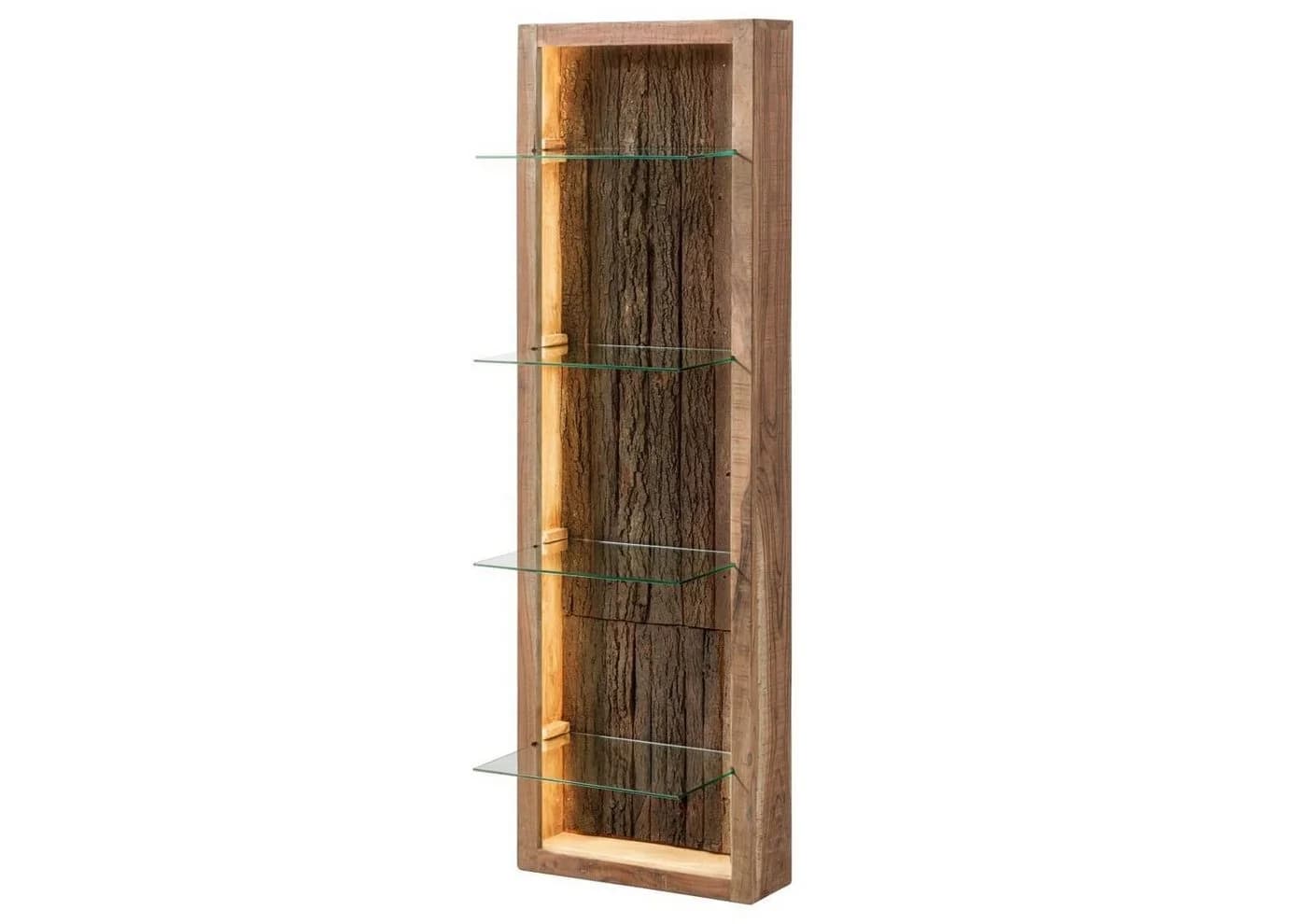 Massivmoebel24 Wandregal BARK, 1-tlg., Akazie 45x30x145 natur lackiert - Bild 2