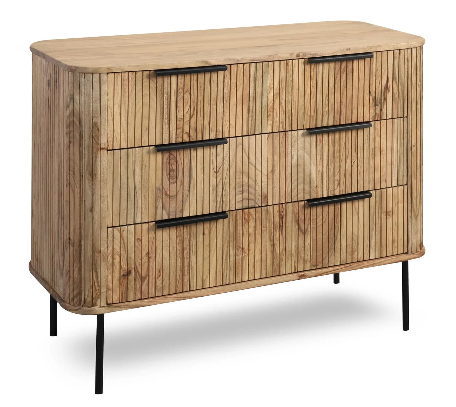WOLF MÖBEL Kommode Grau Akazie massiv Stone Design