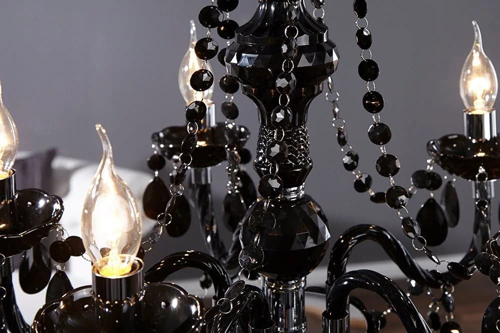 riess-ambiente Kronleuchter BLACK CRYSTAL 55cm Schwarz Barock Design - Bild 3
