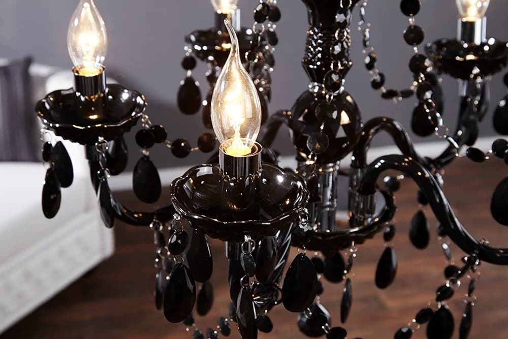 riess-ambiente Kronleuchter BLACK CRYSTAL 55cm Schwarz Barock Design - Bild 4
