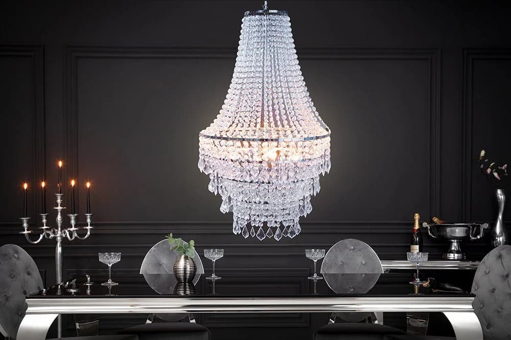 riess-ambiente Kronleuchter ROYAL XL 105cm Barock Design Transparent Silber