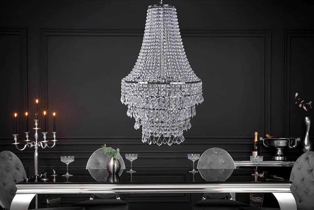riess-ambiente Kronleuchter ROYAL XL 105cm Barock Design Transparent Silber - Bild 2