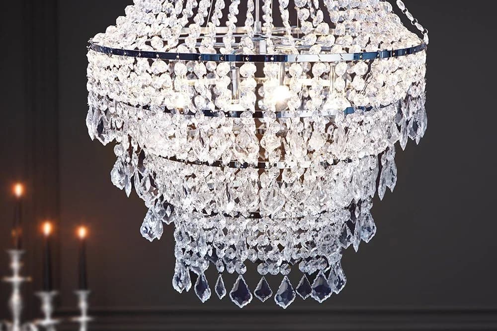 riess-ambiente Kronleuchter ROYAL XL 105cm Barock Design Transparent Silber - Bild 4