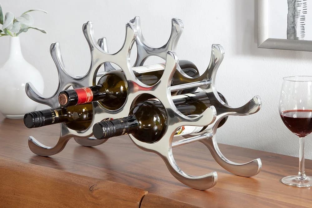 riess-ambiente Weinregal FLAME 48cm Silber Flammendesign - Bild 2