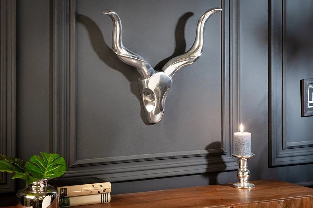 riess-ambiente Wanddekoobjekt STYLE ROCKS 53cm silber Aluminium - Bild 2