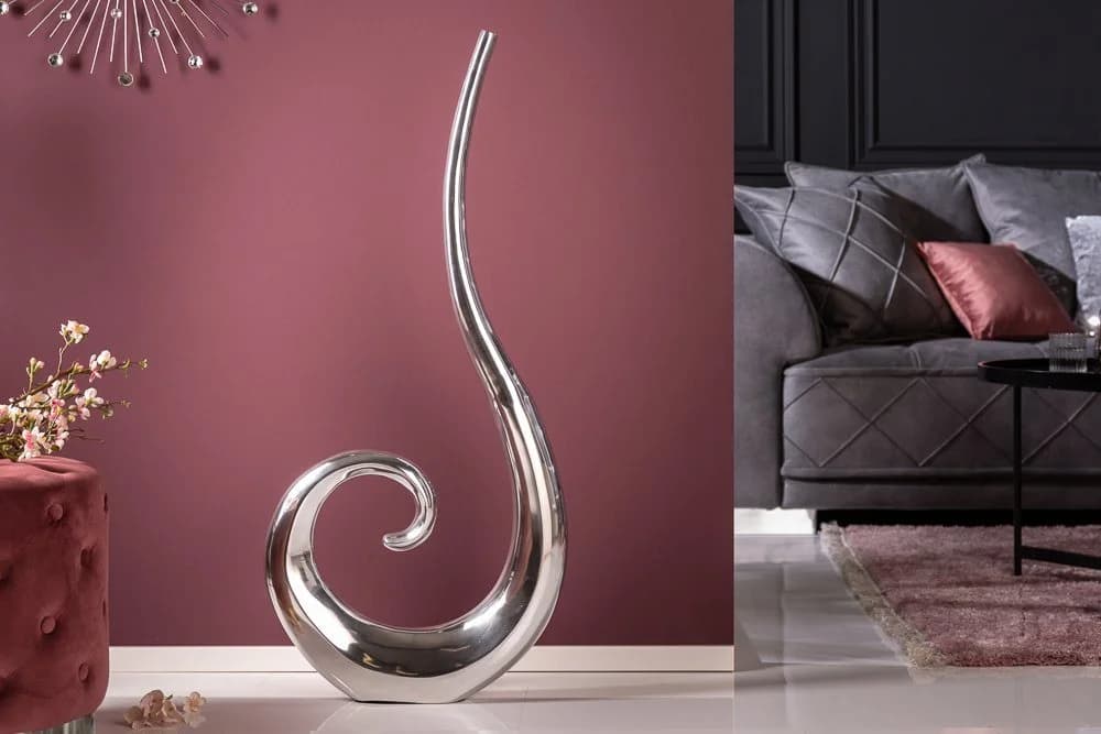 riess-ambiente Bodenvase WAVE XL 106cm Silber Poliert Dekovase Aluminium - Bild 2