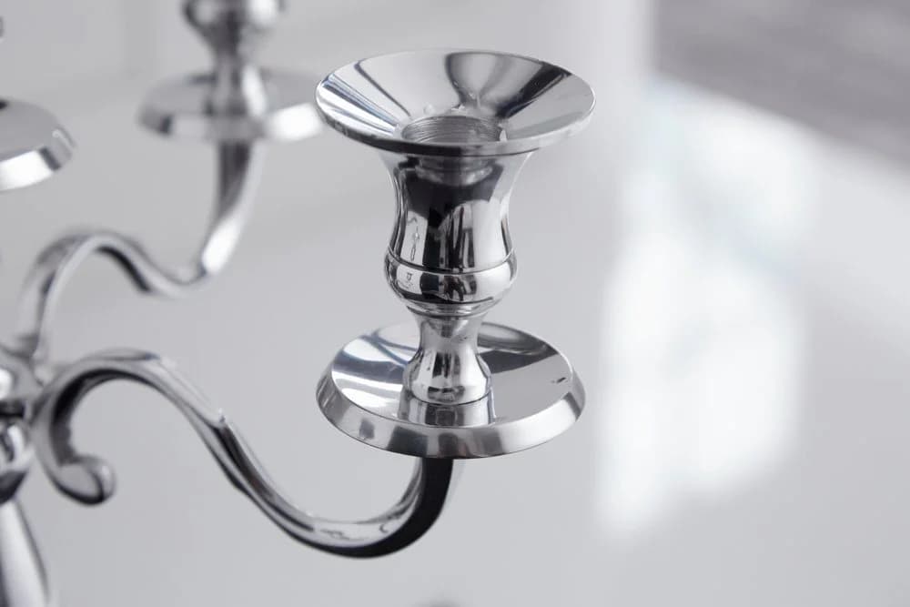 riess-ambiente Kerzenständer Modern Barock Silber Metall - Bild 3
