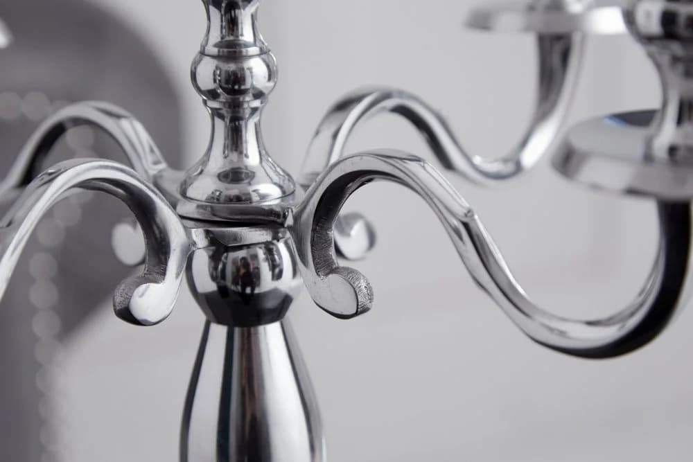 riess-ambiente Kerzenständer Modern Barock Silber Metall - Bild 4