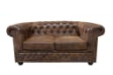 Riess Ambiente 2er Sofa Chesterfield 150cm Antik Braun mit Knopfheftung und Federkern Bild 2